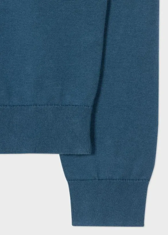 Paul Smith Sweaters Organic Cotton Zebra Logo Sweater Blue 8211 Mens