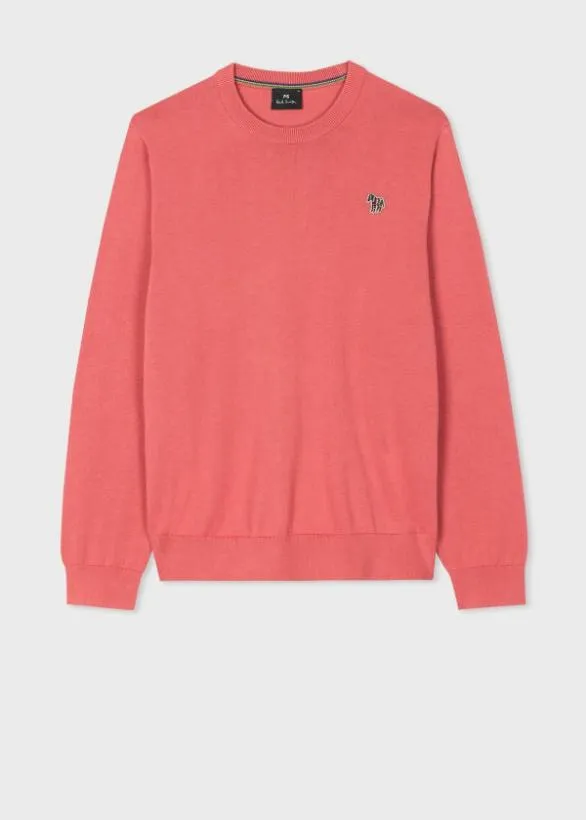 Paul Smith Sweaters Organic Cotton Zebra Logo Sweater Pink 8211 Mens