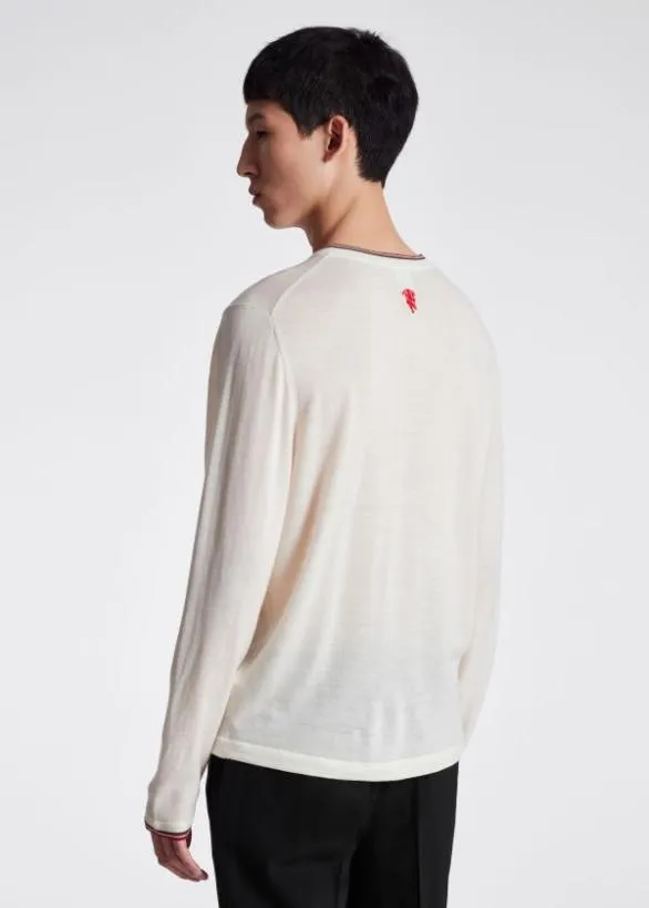 Paul Smith Sweaters Paul Smith and Manchester United 8211 Merino Sweater White 8211 Mens
