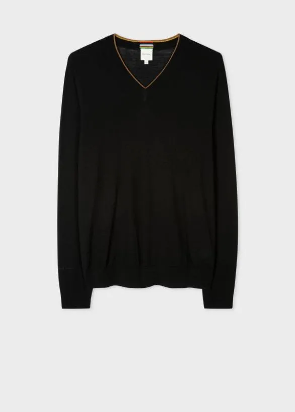 Paul Smith Sweaters VNeck Merino Sweater Black 8211 Mens