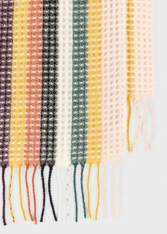 Paul Smith Tailoring Basketweave CashmereBlend Scarf Signature Stripe 8211 Mens