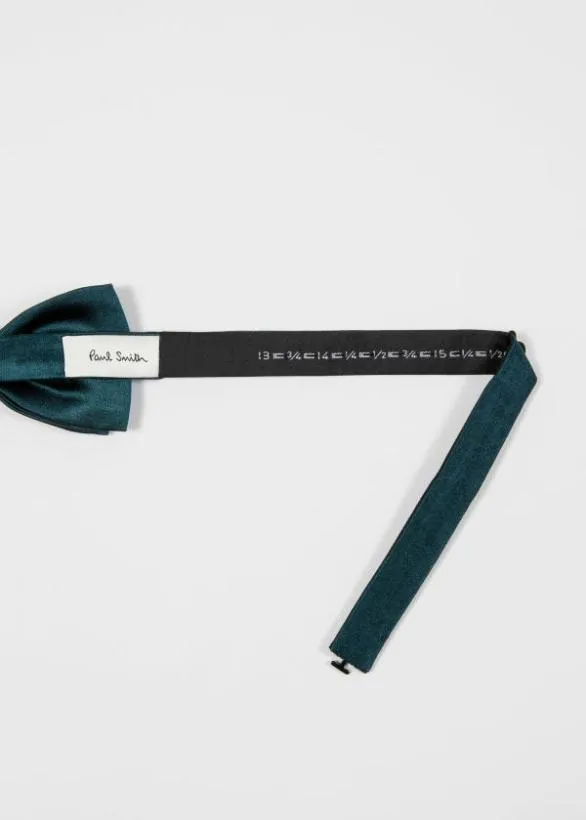 Paul Smith Tailoring PreTied Silk Bow Tie Petrol 8211 Mens