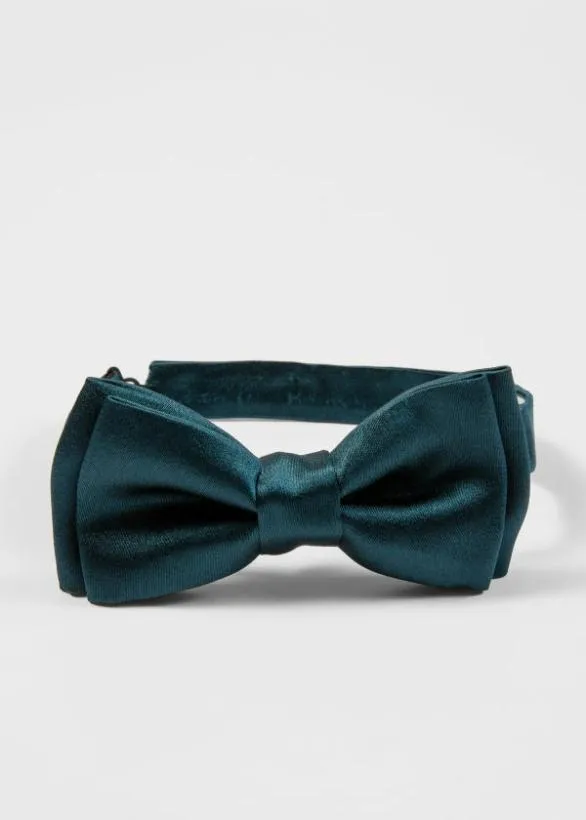 Paul Smith Tailoring PreTied Silk Bow Tie Petrol 8211 Mens