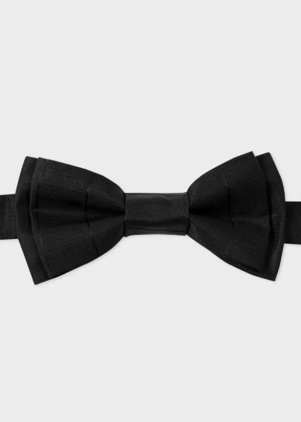 Paul Smith Tailoring PreTied Silk Tonal Stripe Bow Tie Black 8211 Mens