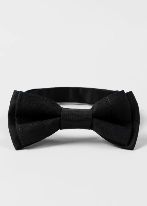Paul Smith Tailoring PreTied Silk Tonal Stripe Bow Tie Black 8211 Mens