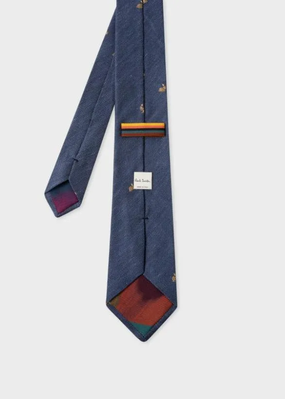 Paul Smith Ties 039Rabbits039 SilkBlend Tie Blue 8211 Mens