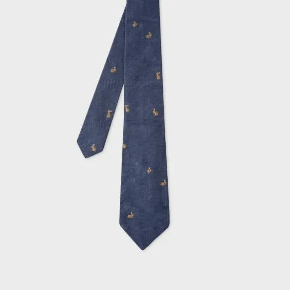 Paul Smith Ties 039Rabbits039 SilkBlend Tie Blue 8211 Mens