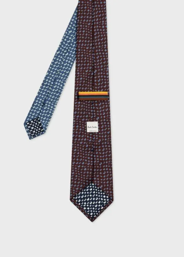 Paul Smith Ties Silk 039Tile Check039 Tie Burgundy 8211 Mens