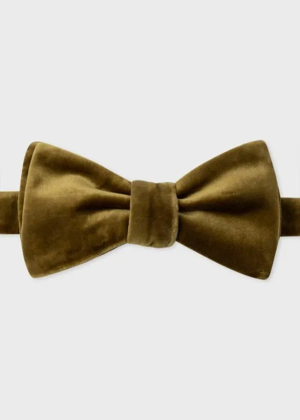 Paul Smith Ties Velvet SelfTie Bow Tie Mustard 8211 Mens