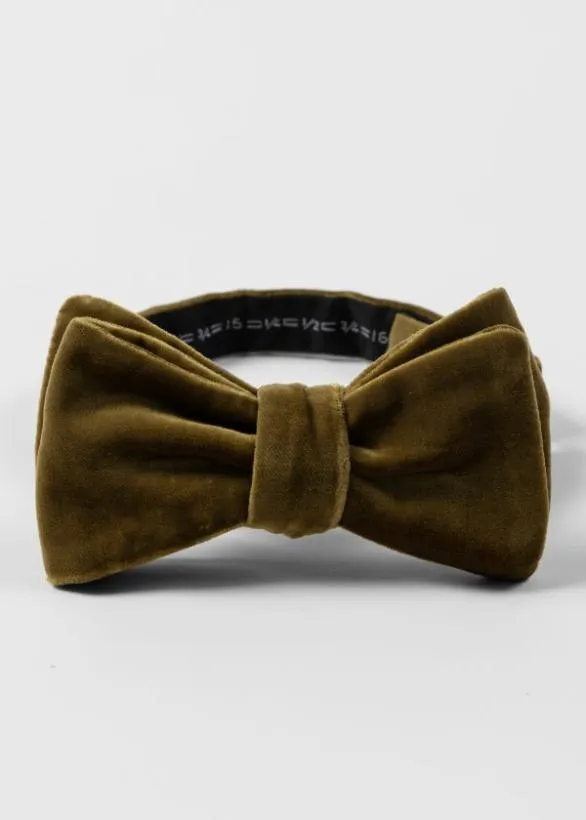 Paul Smith Ties Velvet SelfTie Bow Tie Mustard 8211 Mens