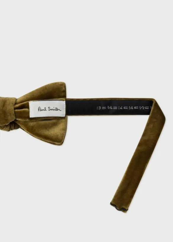 Paul Smith Ties Velvet SelfTie Bow Tie Mustard 8211 Mens