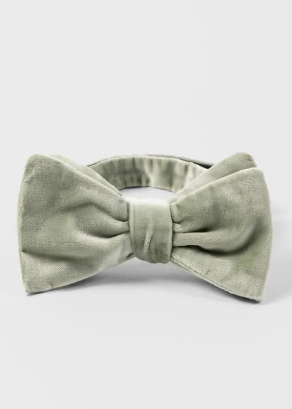 Paul Smith Ties Velvet SelfTie Bow Tie Pistachio 8211 Mens