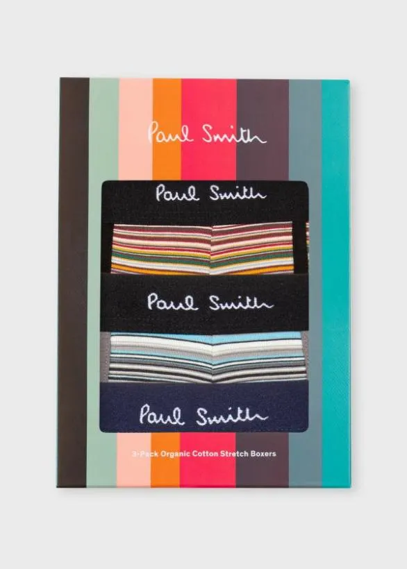 Paul Smith Underwear 039Signature Stripe039 Long Boxer Briefs Three Pack Signature Stripe 8211 Mens