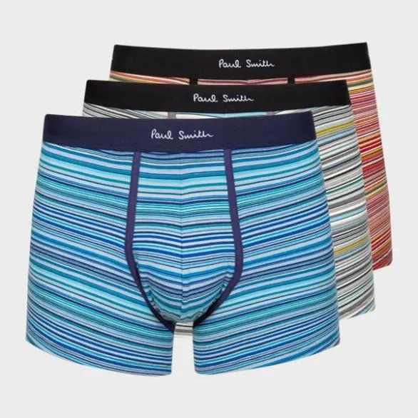 Paul Smith Underwear 039Signature Stripe039 Long Boxer Briefs Three Pack Signature Stripe 8211 Mens