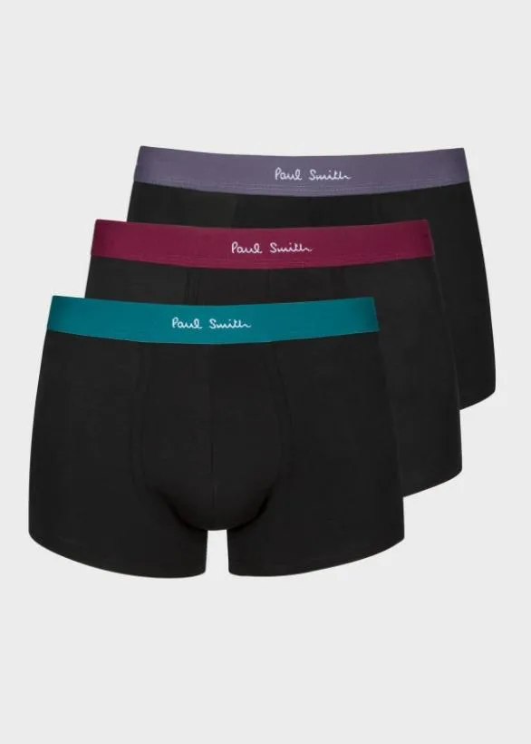 Paul Smith Underwear Contrast Waistband Boxer Briefs Three Pack Black 8211 Mens Paul Smith Underwear Contrast Waistband Boxer Briefs Three Pack Black 8211 Mens