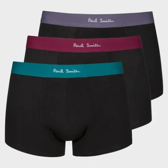 Paul Smith Underwear Contrast Waistband Boxer Briefs Three Pack Black 8211 Mens