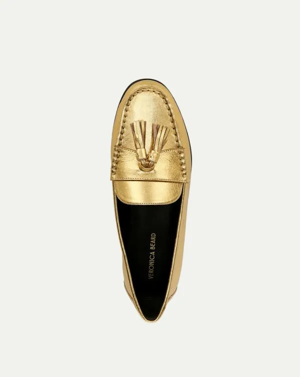 Penny Metallic Leather Tassel Loafer Gold Women Veronica Beard Shoes Penny Metallic Leather Tassel Loafer Gold Women Veronica Beard Shoes