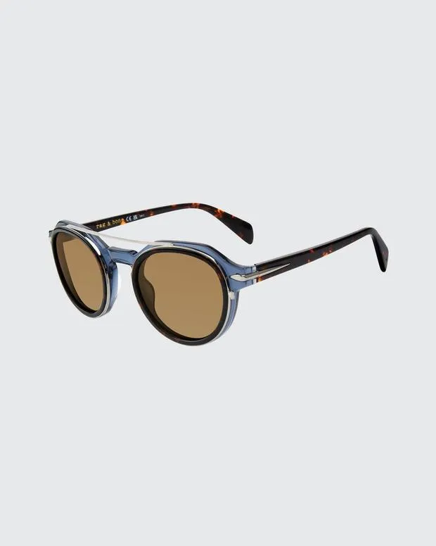 rag and bone Raine BlackHavanaHavana Blue WomenMen SunglassesScarves