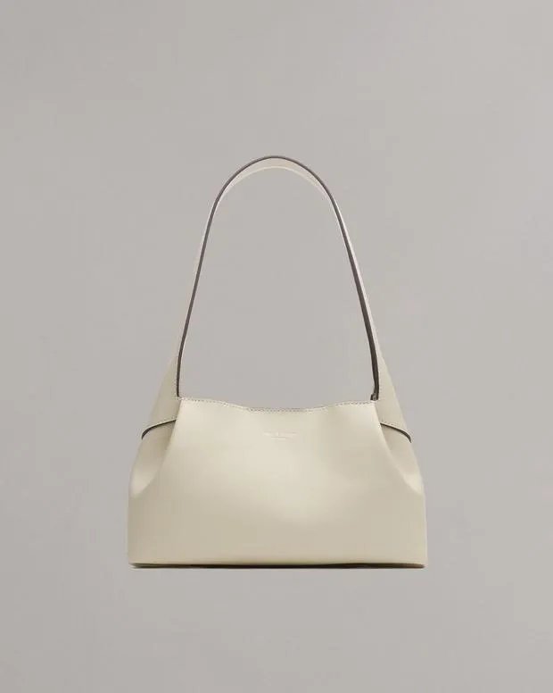 rag and bone Slade Calf Leather Shoulder Bag Antique WhiteBlackCognac Women Handbags rag and bone Slade Calf Leather Shoulder Bag Antique WhiteBlackCognac Women Handbags