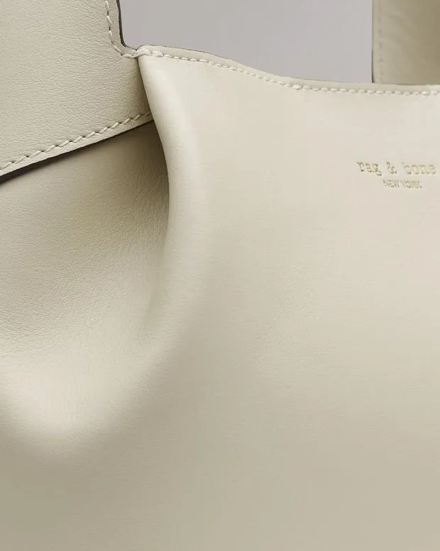 rag and bone Slade Calf Leather Shoulder Bag Antique WhiteBlackCognac Women Handbags