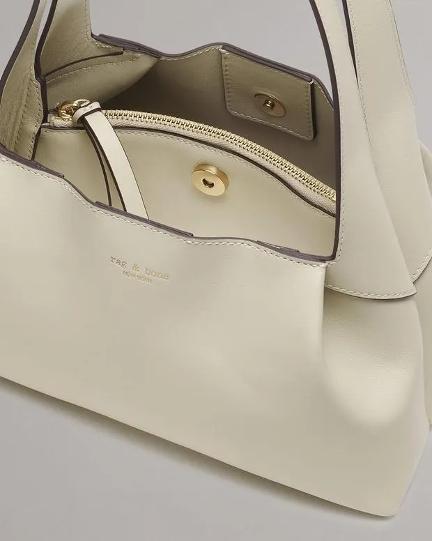 rag and bone Slade Calf Leather Shoulder Bag Antique WhiteBlackCognac Women Handbags