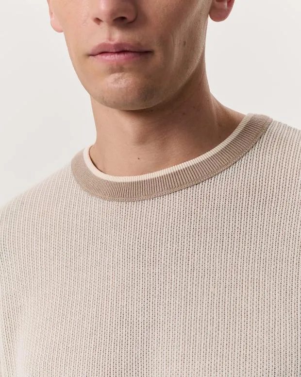 rag and bone Sweaters Men Harvey Crewneck Sweater Light Beige