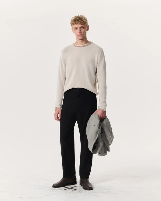 rag and bone Sweaters Men Harvey Crewneck Sweater Light Beige