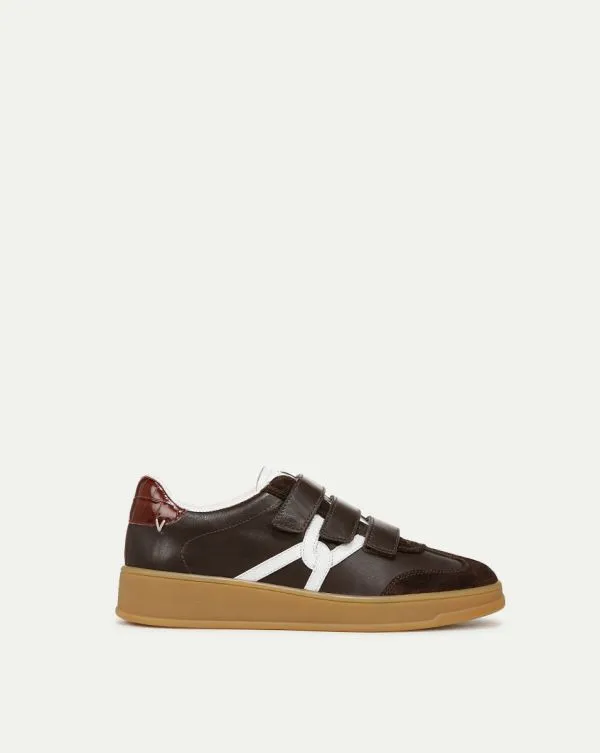 Reagan Velcro Sneaker Espressoandwhite Women Veronica Beard Shoes