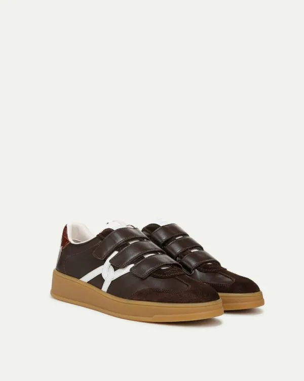 Reagan Velcro Sneaker Espressoandwhite Women Veronica Beard Shoes
