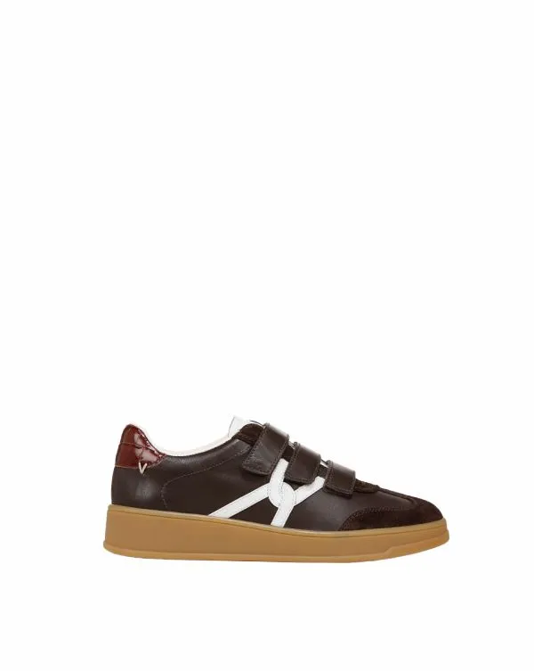 Reagan Velcro Sneaker Espressoandwhite Women Veronica Beard Shoes