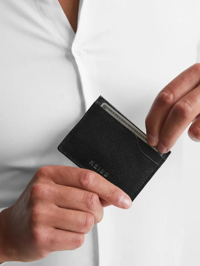 REISS Bags Men Leather Card Holder Black