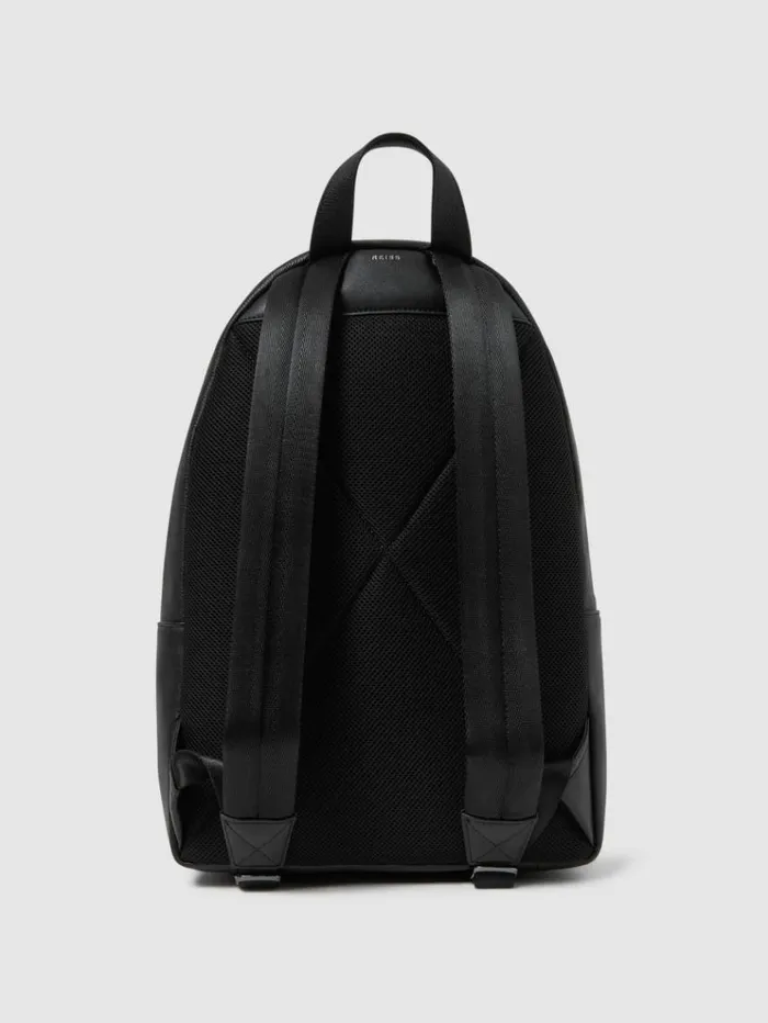 REISS Bags Men Leather Zipped Backpack Black