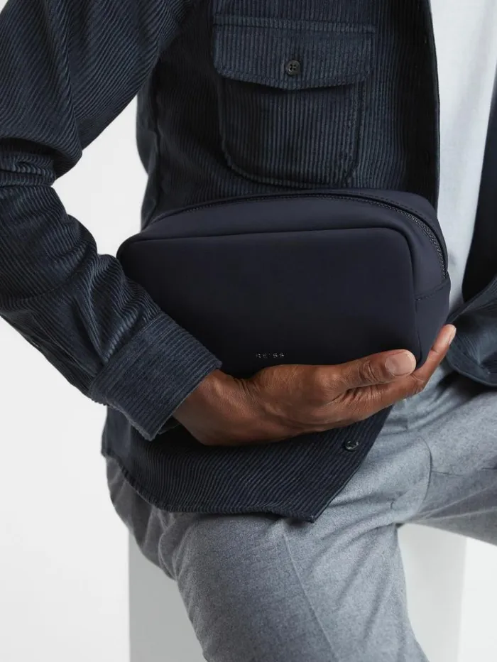 REISS Bags Men Neoprene Wash Bag Dark Navy