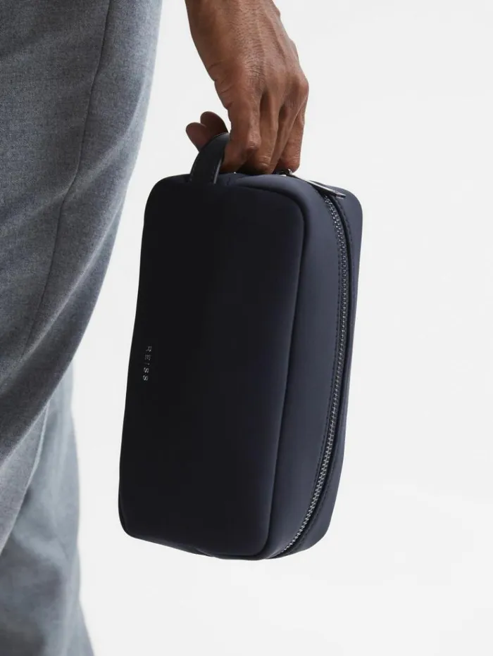 REISS Bags Men Neoprene Wash Bag Dark Navy