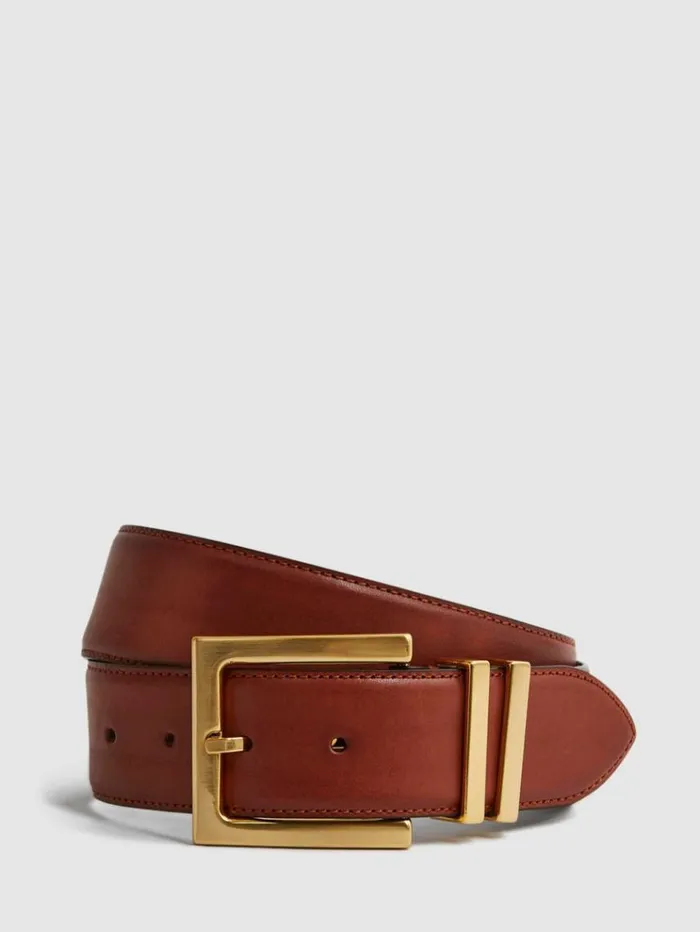 REISS Belts Women Leather Belt Tan