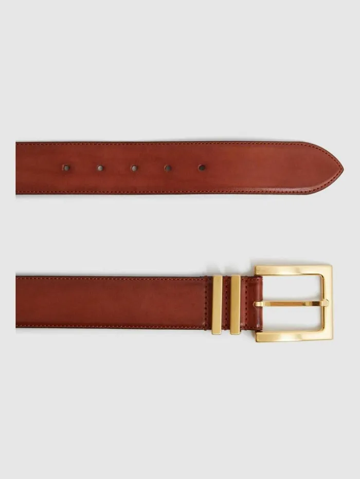 REISS Belts Women Leather Belt Tan