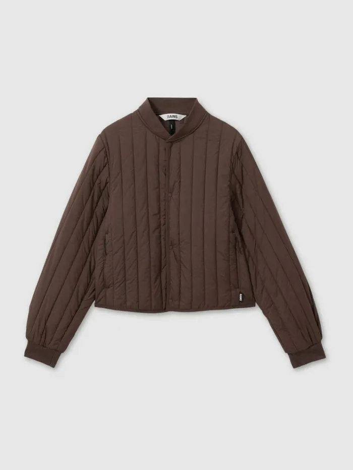 REISS Blazers and Jackets Women Rains Quilted Shell Bomber Jacket Dark Brown