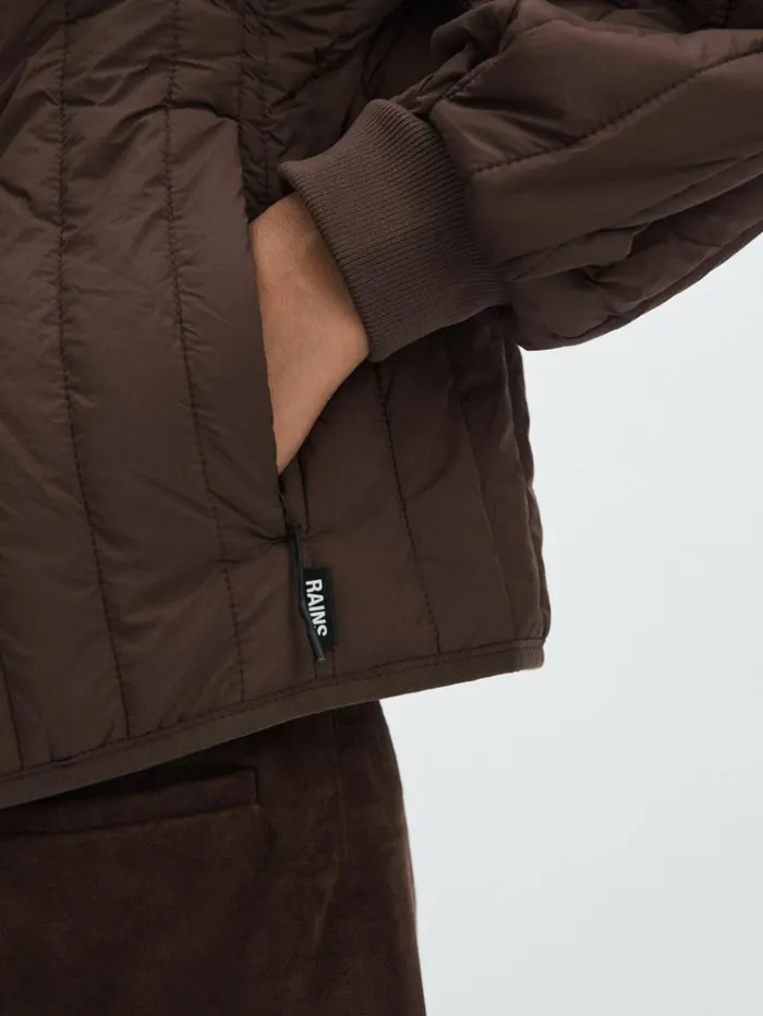 REISS Blazers and Jackets Women Rains Quilted Shell Bomber Jacket Dark Brown