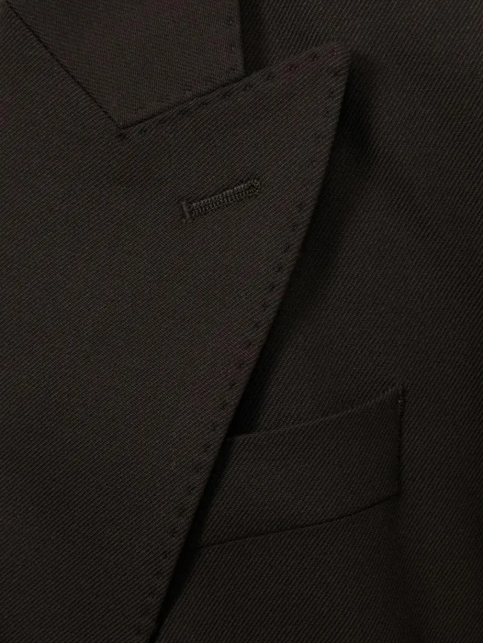 REISS Blazers and Jackets Women Wool Blend Double Breasted Suit Blazer Chocolate