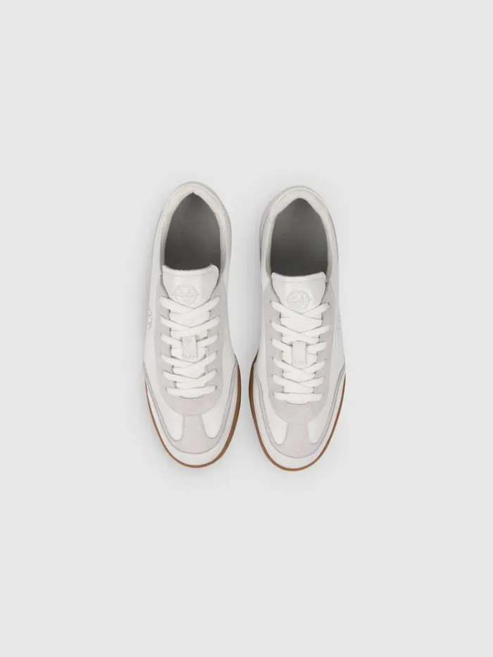 REISS Casual Shoes Men Unseen Footwear Leather Suede Trainers White
