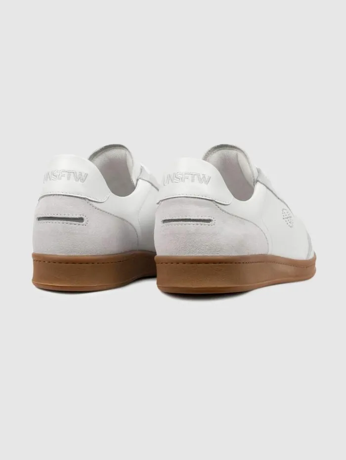 REISS Casual Shoes Men Unseen Footwear Leather Suede Trainers White
