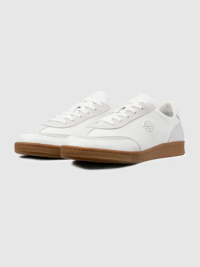 REISS Casual Shoes Men Unseen Footwear Leather Suede Trainers White
