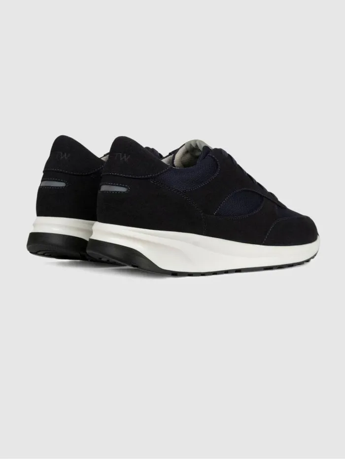 REISS Casual Shoes Men Unseen Footwear Suede And Mesh Rozel Trainers Navy