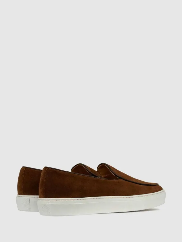 REISS Casual Shoes Men Unseen Footwear Suede Georgetown Trainers Brownwhite