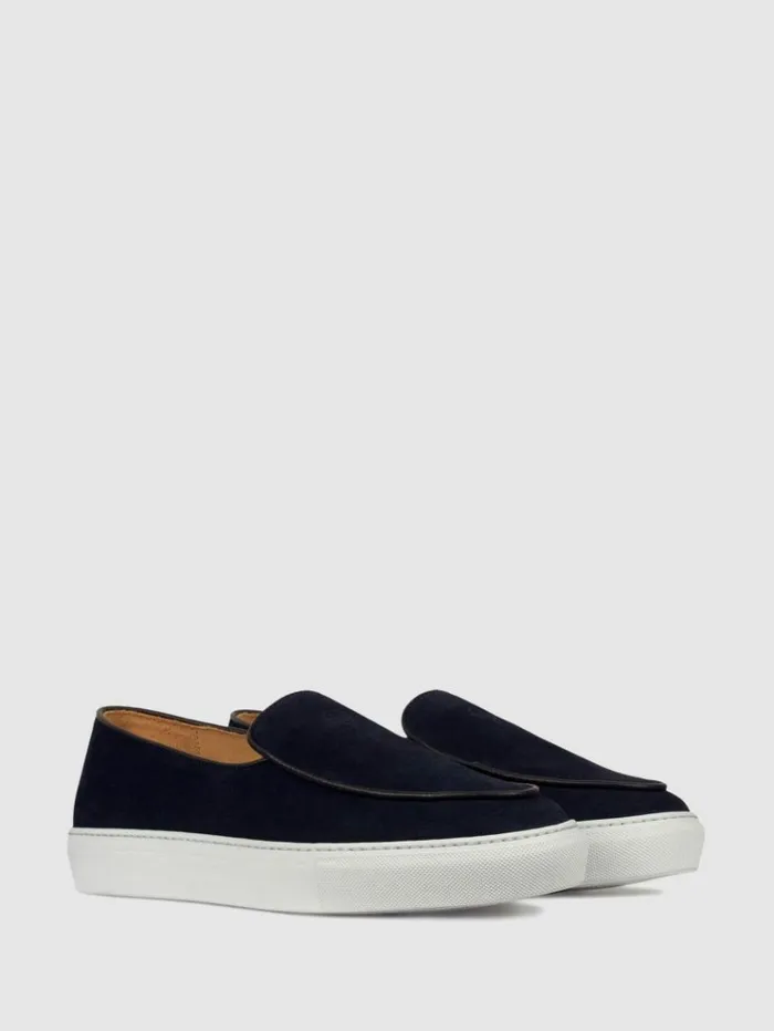 REISS Casual Shoes Men Unseen Footwear Suede Georgetown Trainers Navybrownwhite