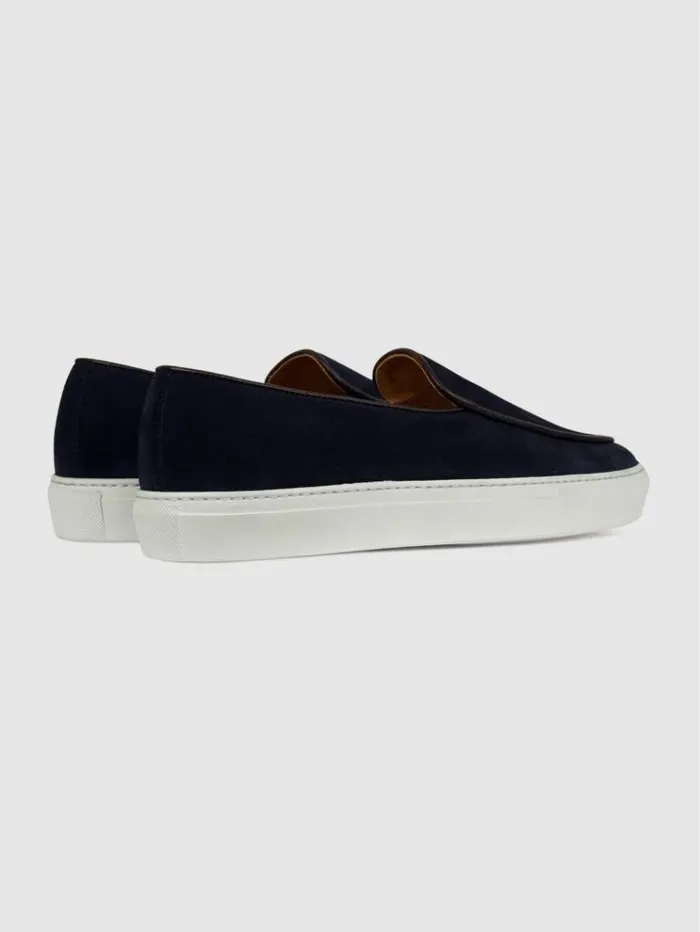 REISS Casual Shoes Men Unseen Footwear Suede Georgetown Trainers Navybrownwhite