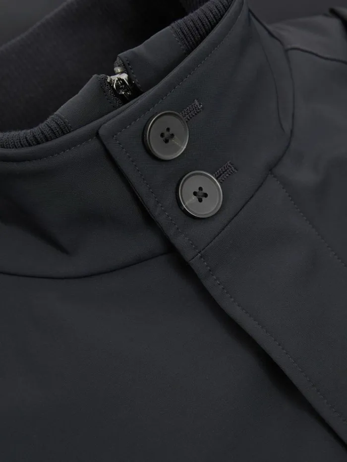 REISS Coats and Jackets Men Hybrid Removable Funnel Neck Overcoat Navy