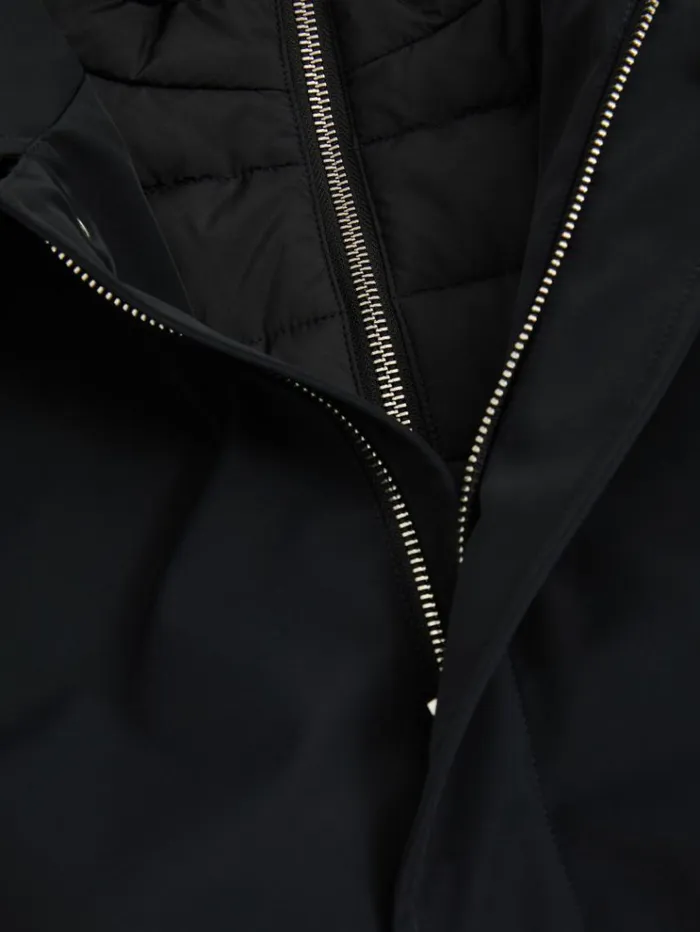 REISS Coats and Jackets Men Hybrid Removable Funnel Neck Overcoat Navy