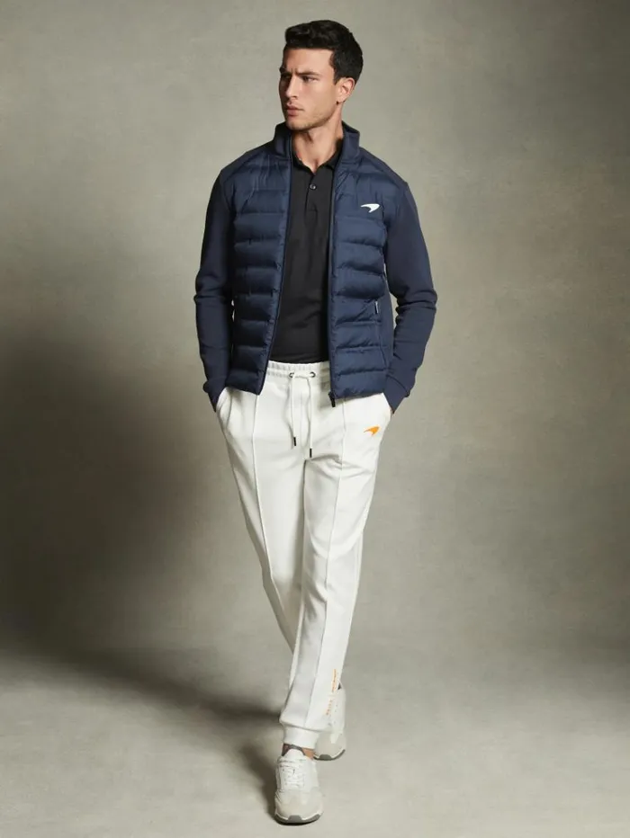 REISS Coats and Jackets Men McLaren F1 Hybrid Quilt And Jersey Jacket Airforce Blue