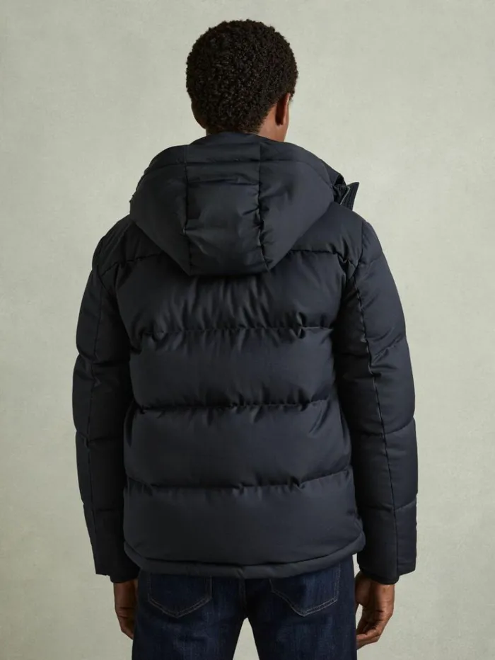 REISS Coats and Jackets Men Patch Pocket Quilted Puffer Jacket Navy
